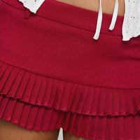 Deei Double Ruffle Mini Skort Poppy Red