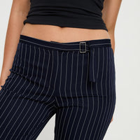 No One Low Waist Pinstripe Pants Navy