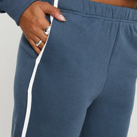 Skiller Side Stripe Track Pants Navy