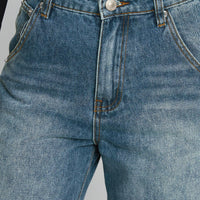 Sacramento High Rise Straight Leg Jeans Mid Blue Denim
