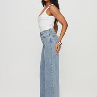 Goldie High Rise Wide Leg Jeans Light Wash