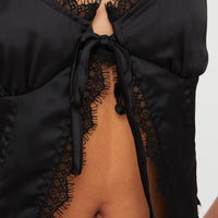 Mavie Satin Maxi Set Black