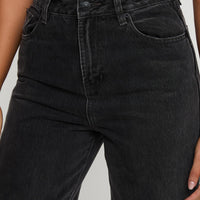 Karlina High Rise Straight Leg Jeans Charcoal