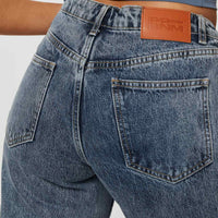 Brunell Asymmetrical Waistband Jeans Mid Wash