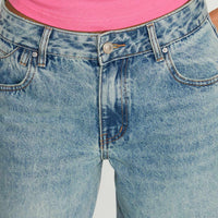 Edge Of Town Mid Rise Straight Leg Jeans Vintage Blue