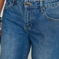 On Sunset Mid Rise Straight Leg Jeans Dark Wash