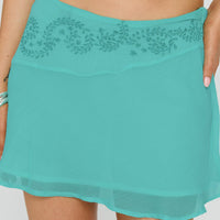 Pappilion Asymmetrical Mini Skirt Aqua