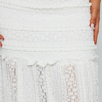 Emanuella Lace Maxi Skirt White
