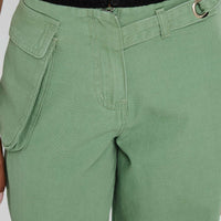 Mercadi Mid Rise Straight Leg Cargo Jeans Green