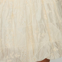 Cloudia Bubble Hem Mini Skirt Cream