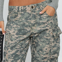 Sweetness Low Rise Straight Leg Jeans Digital Camo