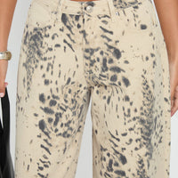 Naylor Mid Rise Wide Leg Jeans Animal Spot