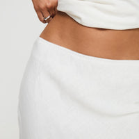 Ermias Linen Blend Midi Skirt White