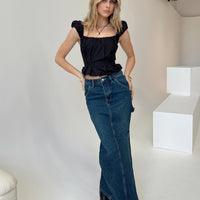 Orillia Denim Midi Skirt Dark Wash