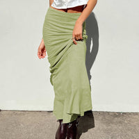 Raven Mid Rise Skirt Sage