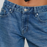 Serenitia Mid Rise Straight Leg Jeans Mid Blue Wash Tall