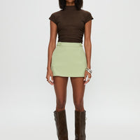 Hosier Twill Mini Skirt Green