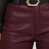 Dempsey Faux Leather Pants Deep Cherry