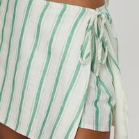 Gulliver Tie Side Mini Skort Green Stripe