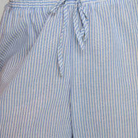 Holiday Tie Front Pant Blue/ White Stripe