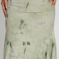 Lewish Low Rise Midi Skirt Green Floral