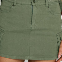 Peterson Cargo Mini Skirt Khaki