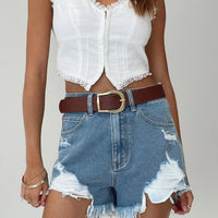 Andry Shorts Mid Wash Denim