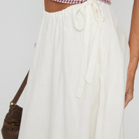 Persuasion Tie Side Midi Skirt White