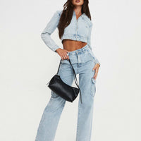 Belgrove Cargo Jeans Snow Wash Denim