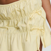 Kiwie Ruched Mini Skirt Butter Yellow