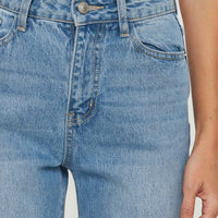 Henesey High Rise Straight Leg Jeans Mid Blue Wash