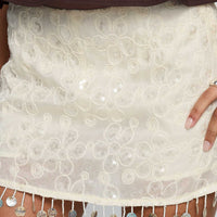 We Made It Sequin Skort Cream
