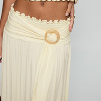 Full Orbit Shirred Maxi Skirt Cream
