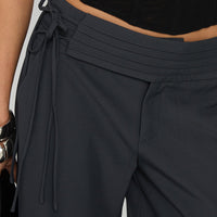 Good Riddance Pleat Tie Slouch Pants Charcoal