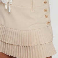 Last Night Ruffle Mini Skirt Beige
