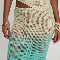 Auralia Knit Maxi Skirt Blue / Cream