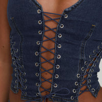 Edenette Top Mid Blue Wash