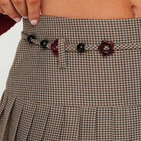 Tarnya Plaid Mini Skirt Brown