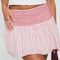Lilypilly Shirred Mini Skirt Pink Multi