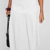 Jonsie Tiered Frill Midi Skirt White