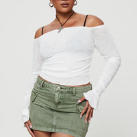 Zakai Cargo Denim Mini Skirt Green