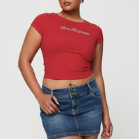 Faya Low Rise Mini Denim Skirt Vintage Dark Wash Tall