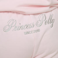 Princess Polly Track Pants Script Baby Pink / Grey Curve