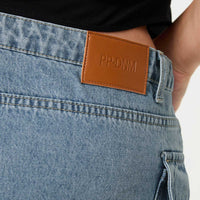 Zakai Cargo Denim Mini Skirt Light Blue Denim Curve