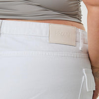 Zakai Cargo Denim Mini Skirt White Denim Curve