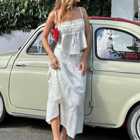 Keira Tiered Maxi Skirt Porcelain