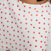 Dapple Bias Mini Skirt White / Red Polka