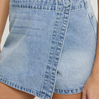 Caruso Denim Wrap Skort Light Wash