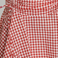 Sweet Verona Ruched Mini Skirt Red Check