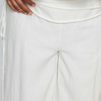 Silver Moon Linen Blend Tie Pants White Curve
